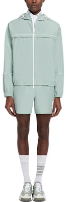 THOM BROWNE FW22 Blue Zip-Up Hooded Jacket MJT343A-07651-450 Lookbook THOM BROWNE FW22 Blue Zip-Up Hooded Jacket MJT343A-07651-450