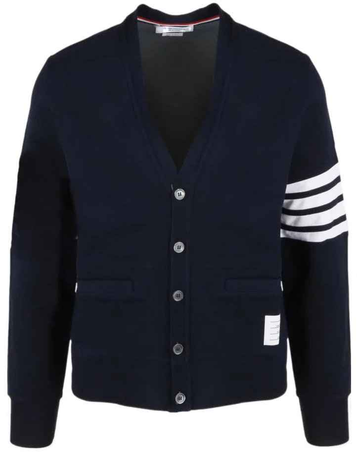 thom-browne-fw-22-classic-4-bar-v-neck-cardigan-men-s-blue-sweater-mjt-325-a-j0008-415