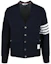 Buy THOM BROWNE FW22 Kardigan Lelaki Biru 4-Bar V-Leher Klasik. MJT325A-J0008-415