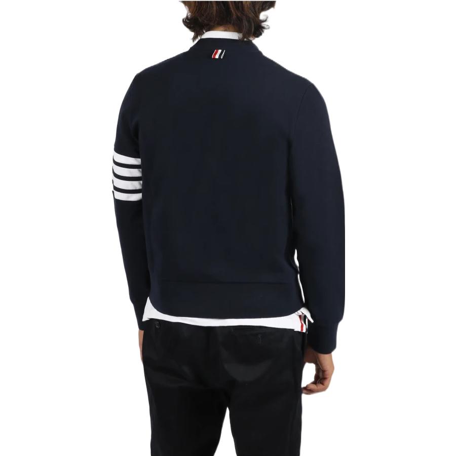 Shop THOM BROWNE FW22 Kardigan Lelaki Biru 4-Bar V-Leher Klasik. MJT325A-J0008-415