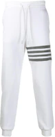 Order Thom Browne FW22 Colorblock 4-Bar Waffle Knit Joggers White Pants MJQ082A-06452-100