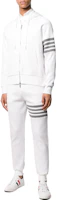 Shop Thom Browne FW22 Colorblock 4-Bar Waffle Knit Joggers White Pants MJQ082A-06452-100