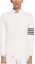 Buy THOM BROWNE FW22 Kontras Four-Bar Striped Pullover Sweater Lelaki Putih MKA395A-Y3017-100
