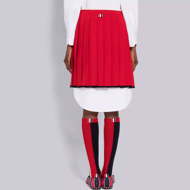 THOM BROWNE FW22 Contrast Trim Pleated Mini Skirt Red. FKK106A-Y1037-600 圖 5