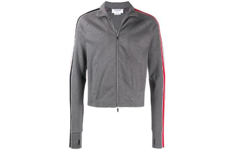Thom Browne FW22 Gray Side-Stripe Long-Sleeve Jacket MJT221A-06168-035