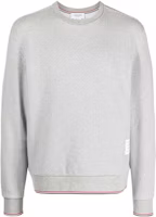 Thom Browne FW22 Grey Chevron Knit Sweatshirt with Three Stripes Trim MJT355A-J0027-133 Thom Browne FW22 Grey Chevron Knit Sweatshirt with Three Stripes Trim MJT355A-J0027-133