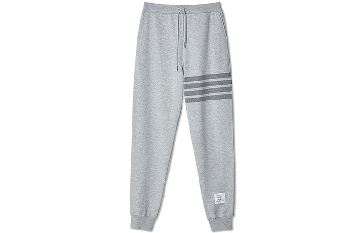 Thom Browne FW22 Grey Four-Bar Cotton Knit Sweatpants. MJQ008P-06910-065
