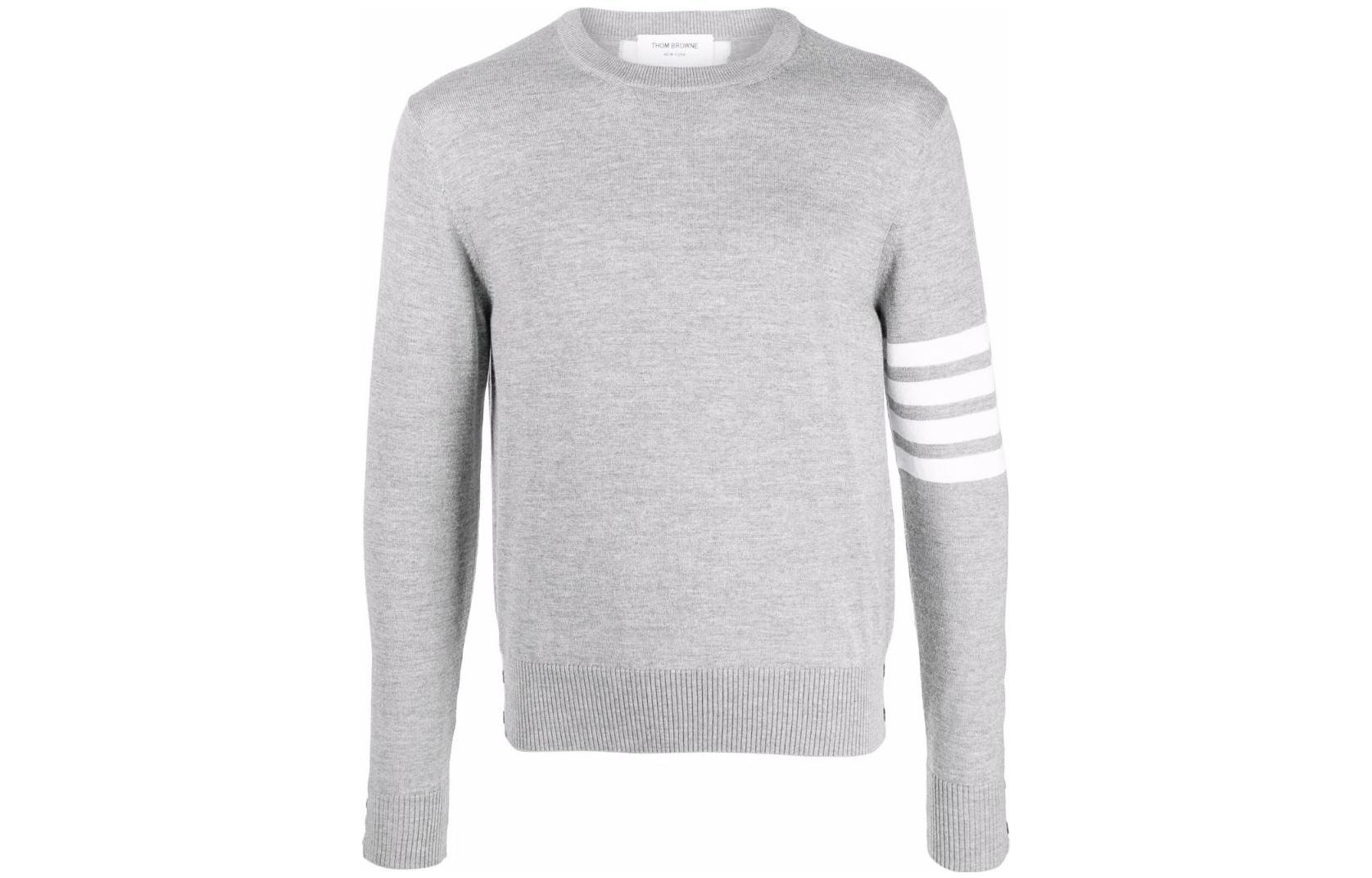 Thom Browne FW22 Grey Lobster Pattern Striped Wool Sweater for Men. MKA430A-Y1002-055 圖 2