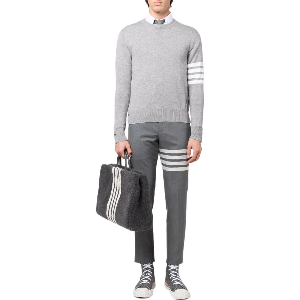 Thom Browne FW22 Grey Lobster Pattern Striped Wool Sweater for Men. MKA430A-Y1002-055 圖 3
