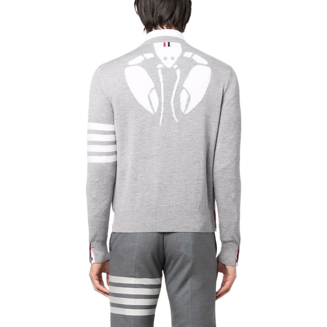 Thom Browne FW22 Grey Lobster Pattern Striped Wool Sweater for Men. MKA430A-Y1002-055 圖 4