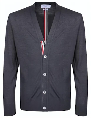 Thom Browne 2022秋冬男版灰色羊毛V領針織開衫毛衣 MKC262A-00014-025 Buy Thom Browne 2022秋冬男版灰色羊毛V領針織開衫毛衣 MKC262A-00014-025