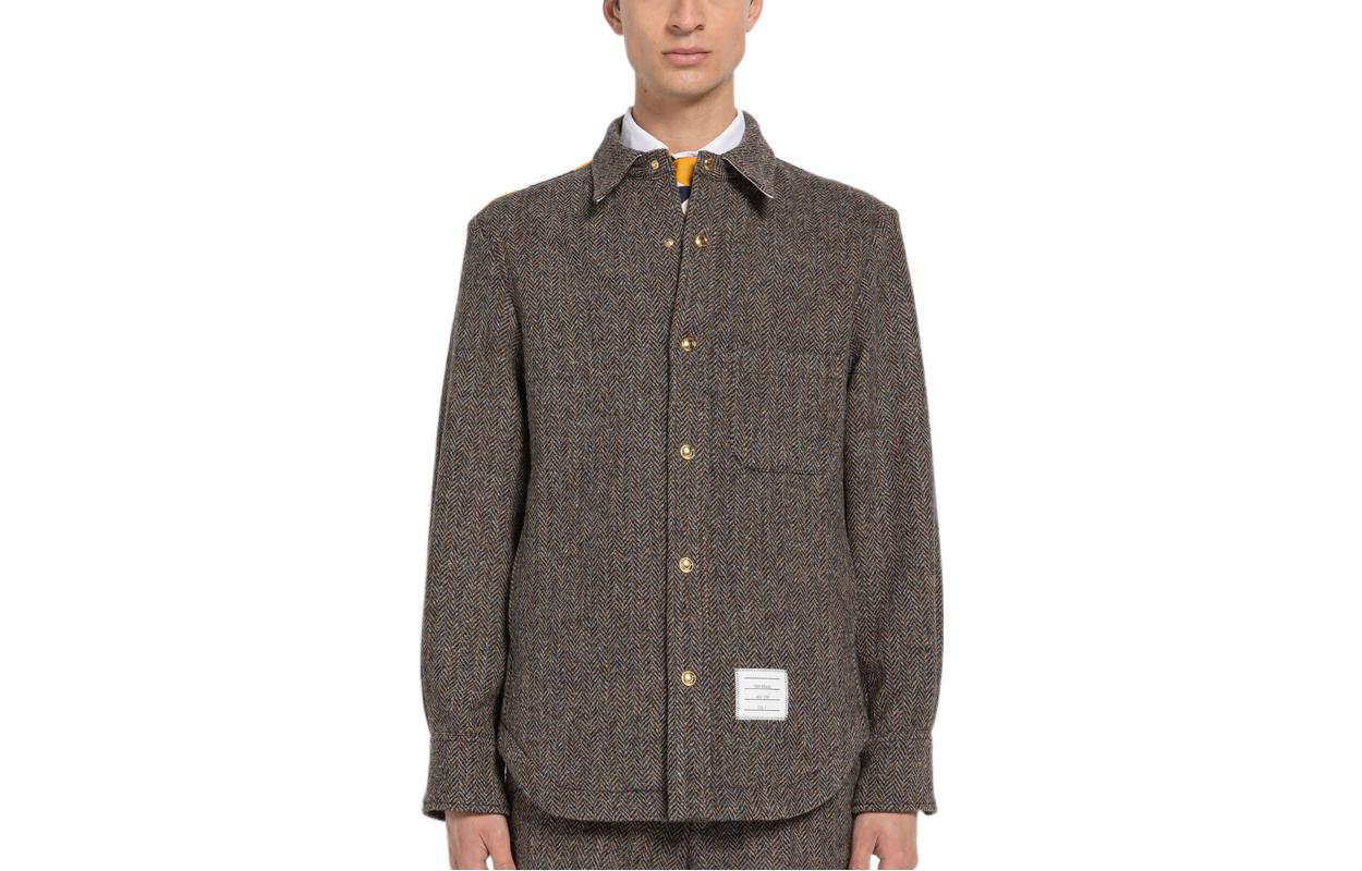 Thom Browne FW22 Herringbone Single-Breasted Straight Cut Jacket Brown Men MJO055C-02508-210 圖 2