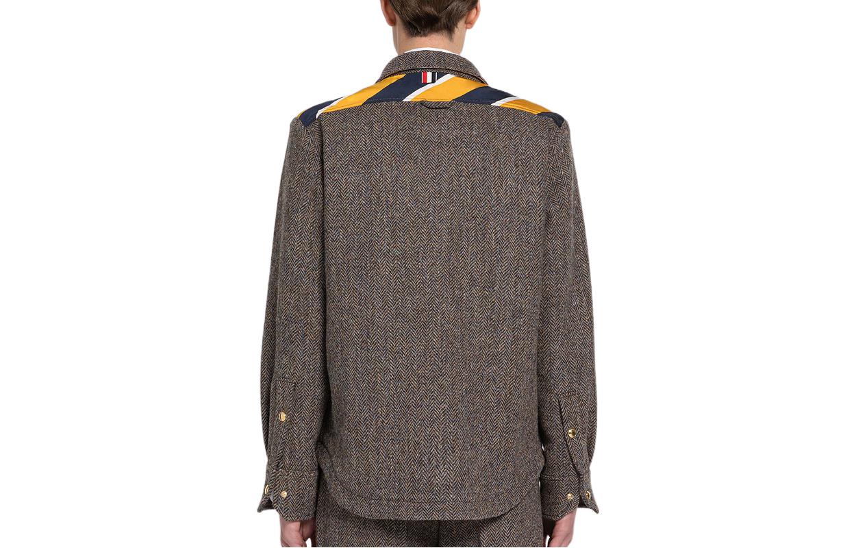 Thom Browne FW22 Herringbone Single-Breasted Straight Cut Jacket Brown Men MJO055C-02508-210 圖 3