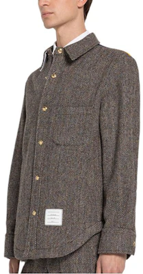 トム ブラウン FW22 ヘリンボーン シングルブレスト ジャケット ブラウン メンズ MJO055C-02508-210 Shop トム ブラウン FW22 ヘリンボーン シングルブレスト ジャケット ブラウン メンズ MJO055C-02508-210