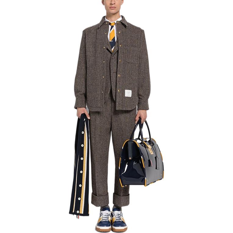 Thom Browne FW22 Herringbone Single-Breasted Straight Cut Jacket Brown Men MJO055C-02508-210 圖 5