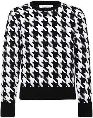 톰 브라운 FW22 하운드투스 리브드 크루넥 울 스웨터 블랙. MKA421A-Y9017-980 Order 톰 브라운 FW22 하운드투스 리브드 크루넥 울 스웨터 블랙. MKA421A-Y9017-980