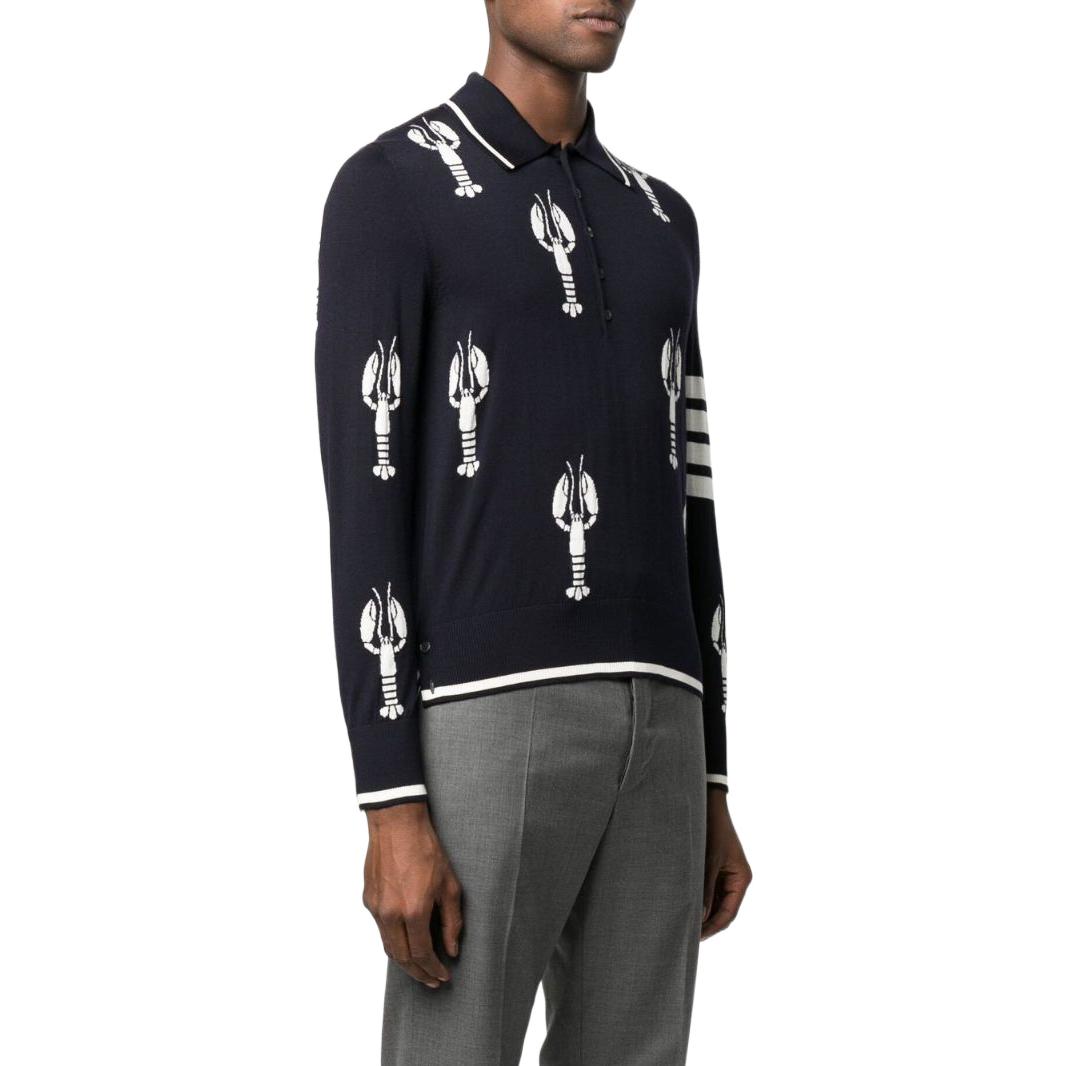 Purchase THOM BROWNE FW22 Lobster Intarsia Pullover Sweater Hitam Fashion. MKP076A-Y1014-415