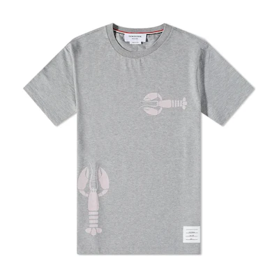 THOM BROWNE FW22 Lobster Print Crewneck Short Sleeve T-Shirt . MJS187A-01454-055