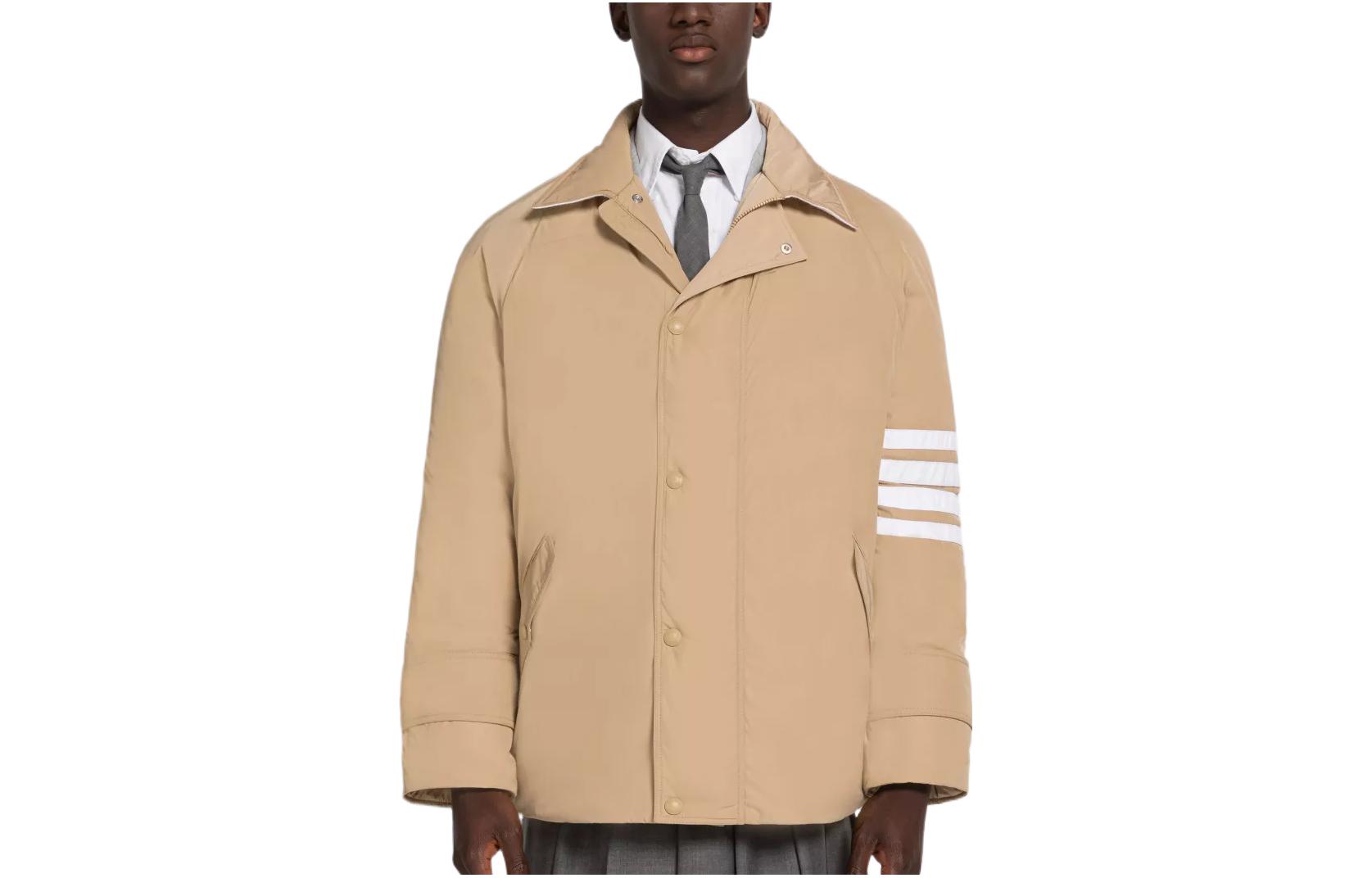 Thom Browne FW22 Olive Series 4-Stripe Collar Jacket Khaki Unisex MOD078X-07259-250