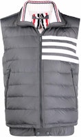 THOM BROWNE FW22 Pattern Logo Stand Collar Zip Vest Grey MVD024X-07259-035 THOM BROWNE FW22 Pattern Logo Stand Collar Zip Vest Grey MVD024X-07259-035