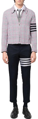 THOM BROWNE FW22 Jaket Kasual Pria Motif Garis Kotak Abu Terang MJO166T-07888-960 Lookbook THOM BROWNE FW22 Jaket Kasual Pria Motif Garis Kotak Abu Terang MJO166T-07888-960