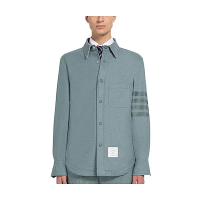 THOM BROWNE FW22 Single-Breasted Logo Pocket Jacket Navy Back-to-School Style MJO055-A06393-420