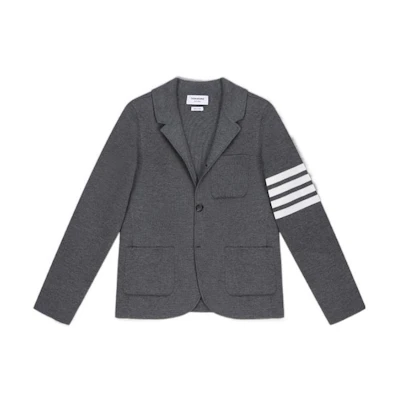 Thom Browne FW22 Single-Breasted Striped Suit Jacket Grey Fashion. MKJ024D-00014-035
