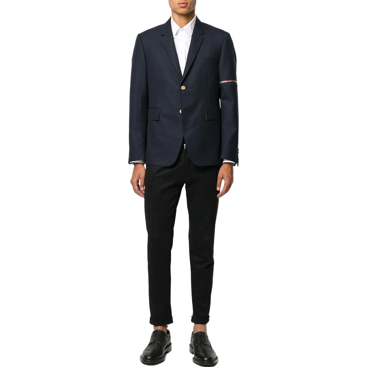 THOM BROWNE FW22 Single-Button Stripe Blazer  Black Back to School Edition MJC177A-02055-415 圖 4