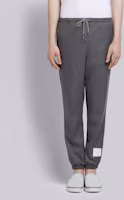 Purchase Thom Browne FW22 素色抽繩針織運動長褲 男 灰色 MTT011A-00626-035