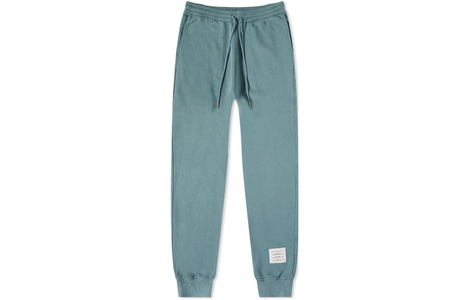 THOM BROWNE FW22 Solid Color Drawstring Knit Sweatpants for Men. MJQ144B-J0007-420