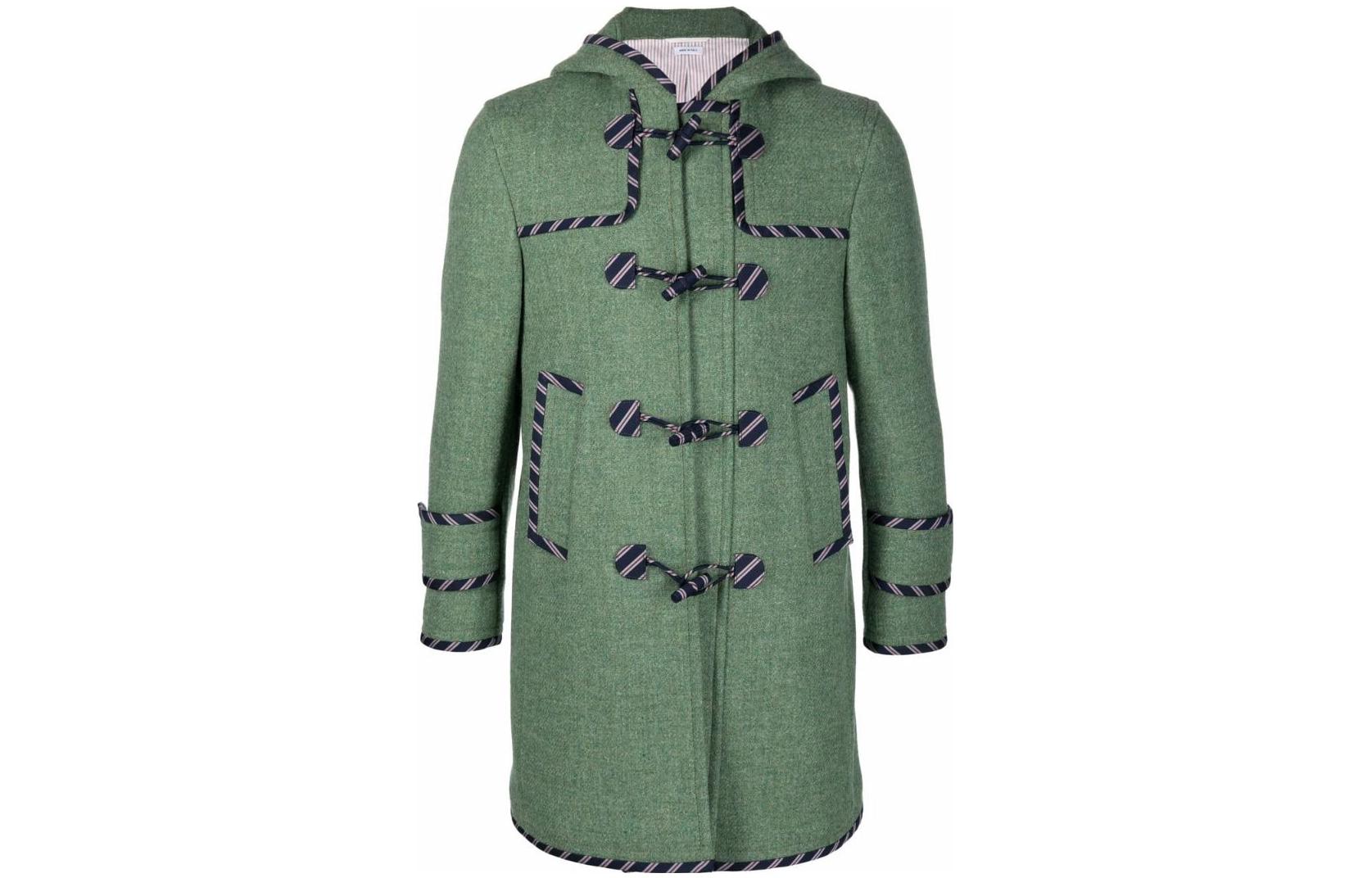 Thom Browne FW22 Solid Color Hooded Jacket Green MOT080B-08130-350