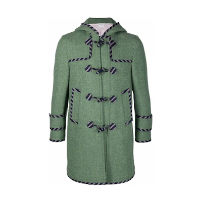 Thom Browne FW22 Solid Color Hooded Jacket Green MOT080B-08130-350