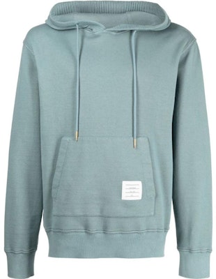 トム ブラウン FW22 ソリッドカラーパッチ ドローストリングパーカー メンズ ミントグリーン MJT335B-J0007-420 Order トム ブラウン FW22 ソリッドカラーパッチ ドローストリングパーカー メンズ ミントグリーン MJT335B-J0007-420