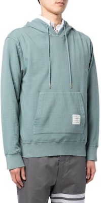 トム ブラウン FW22 ソリッドカラーパッチ ドローストリングパーカー メンズ ミントグリーン MJT335B-J0007-420 Purchase トム ブラウン FW22 ソリッドカラーパッチ ドローストリングパーカー メンズ ミントグリーン MJT335B-J0007-420