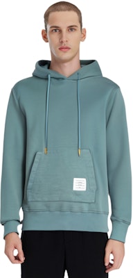 トム ブラウン FW22 ソリッドカラーパッチ ドローストリングパーカー メンズ ミントグリーン MJT335B-J0007-420 Sizing トム ブラウン FW22 ソリッドカラーパッチ ドローストリングパーカー メンズ ミントグリーン MJT335B-J0007-420