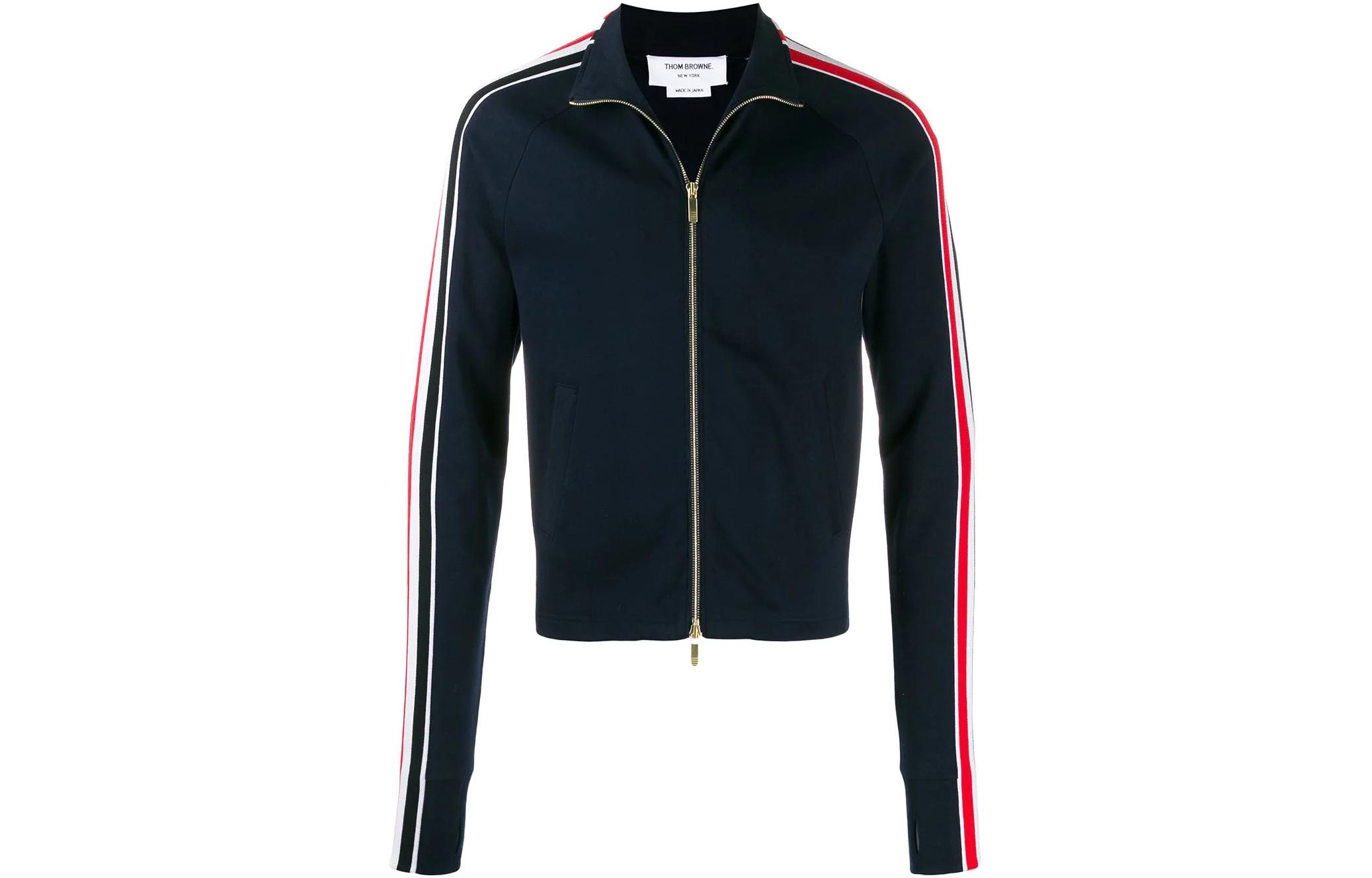 Thom Browne FW22 Solid Color Side Stripe Long-Sleeve Jacket Black MJT221A-06168-415