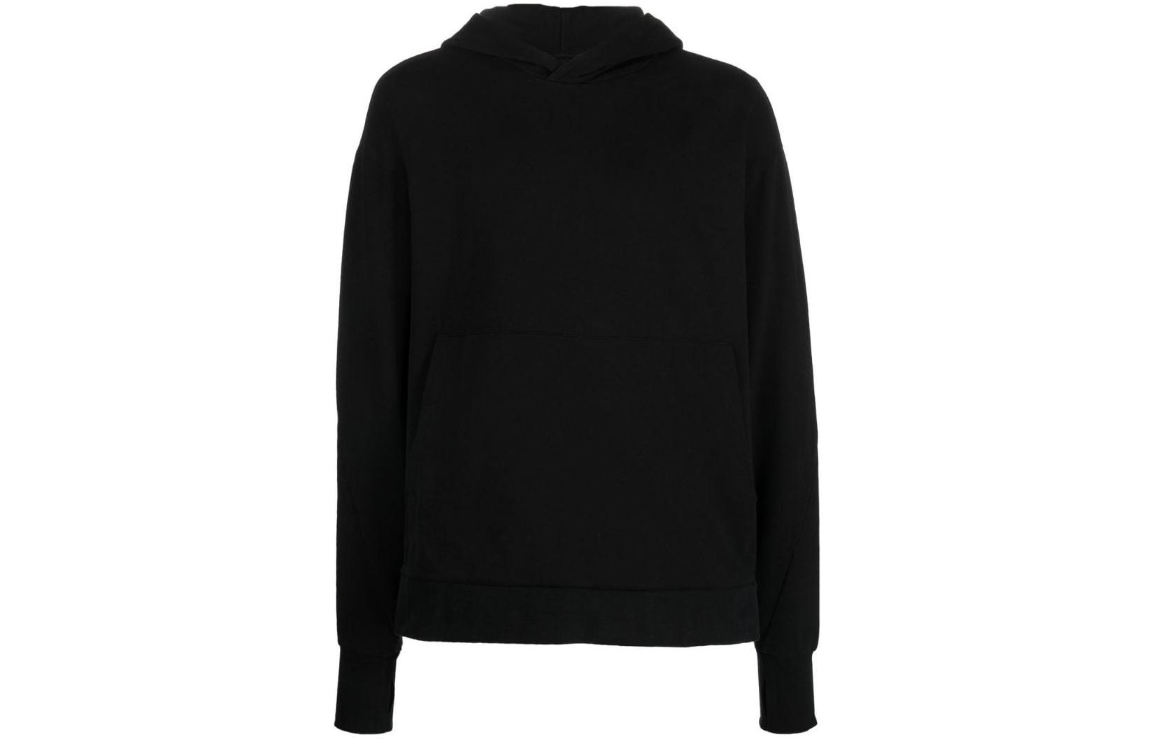 Thom Browne FW22 Solid Color Thumb Stitch Detail Hoodie Jacket Black MS134BLACK