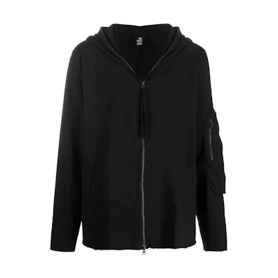 Thom Browne FW22 Solid Color Zip Pocket Hoodie Jacket Men’s Black MSJ47753-BLACK-502
