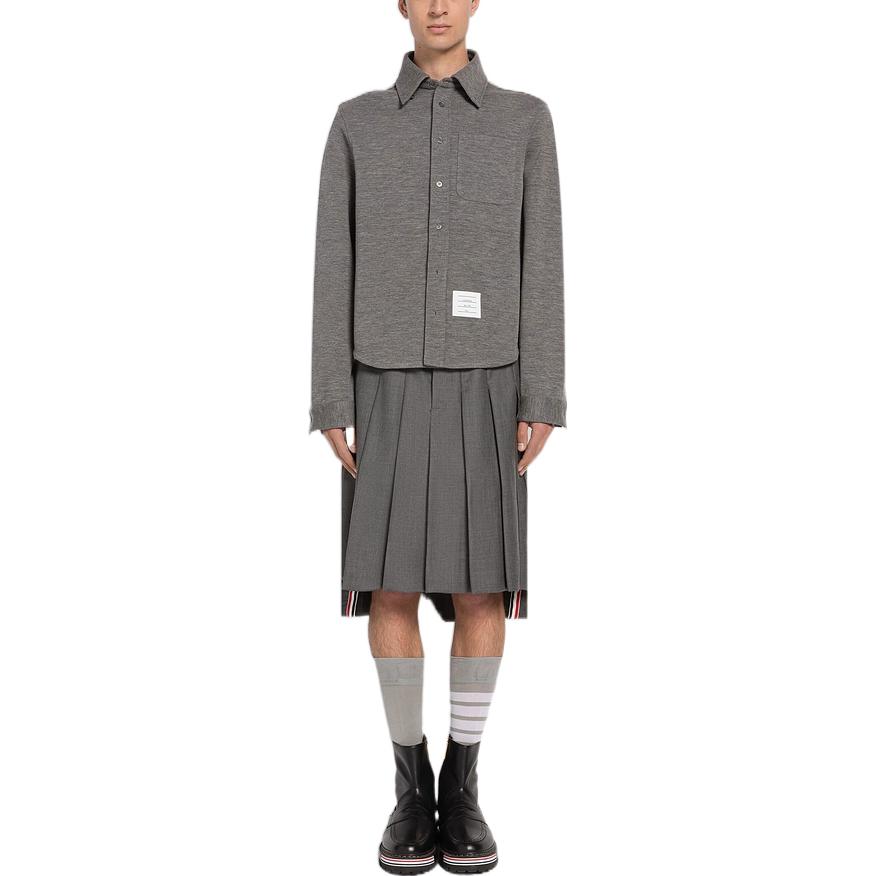 THOM BROWNE FW22 Solid Label Single-Breasted Long Sleeve Shirt Grey Men’s. MJS194A-J0020-035 圖 3