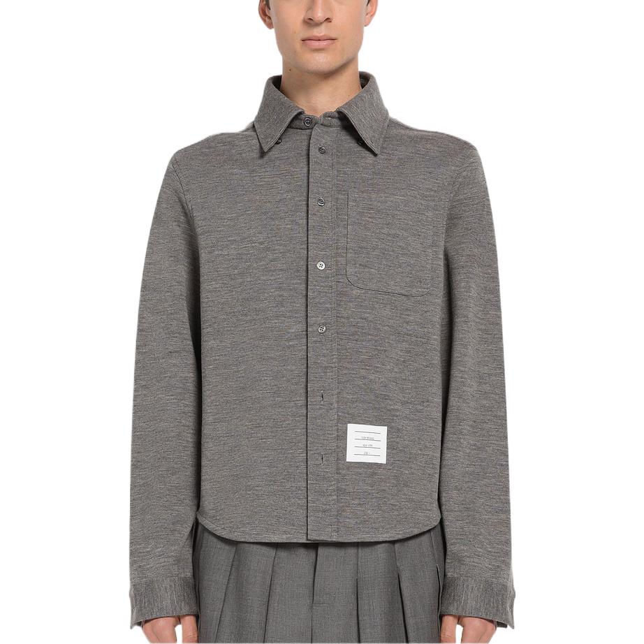 THOM BROWNE FW22 Solid Label Single-Breasted Long Sleeve Shirt Grey Men’s. MJS194A-J0020-035 圖 4