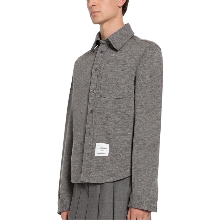 THOM BROWNE FW22 Solid Label Single-Breasted Long Sleeve Shirt Grey Men’s. MJS194A-J0020-035 圖 6