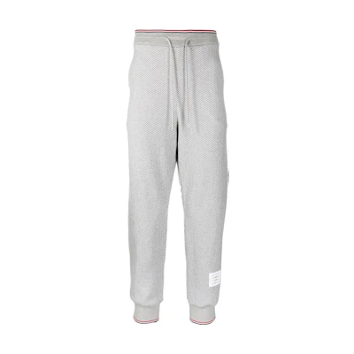 THOM BROWNE FW22 Solid Logo Letter Drawstring Sweatpants Men’s Grey MJQ155A-J0027-133