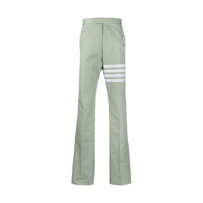 THOM BROWNE FW22 Solid Logo Print Straight-Leg Pants Men’s Dark Green. MTC001A-07890-320
