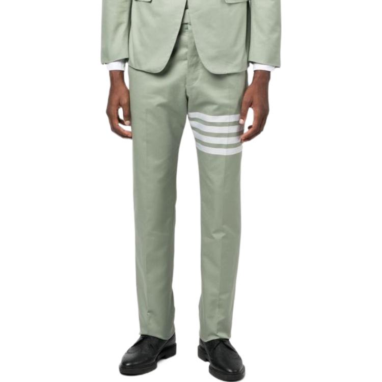 Lookbook 汤姆布朗 FW22 男款深绿色直筒裤固体标志印花裤子 MTC001A-07890-320