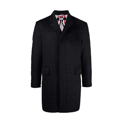 Thom Browne FW22 Solid Navy Blue Point Collar Long Sleeve Jacket MOD053X-07962-415