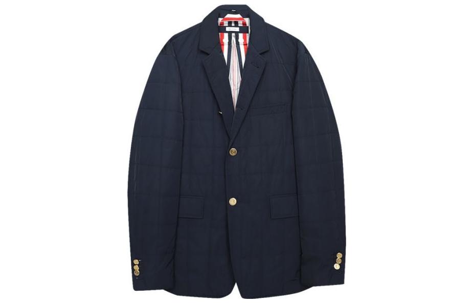 Thom Browne FW22 Solid Single-Breasted Suit Jacket Navy Long Sleeve MJD080X-07259-415