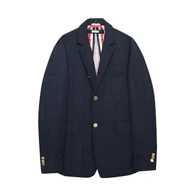 Thom Browne FW22 Solid Single-Breasted Suit Jacket Navy Long Sleeve MJD080X-07259-415