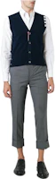 Lookbook Thom Browne FW22 Stripe Single-Breasted Sleeveless Cashmere Vest Blue MKV001A-00011-415