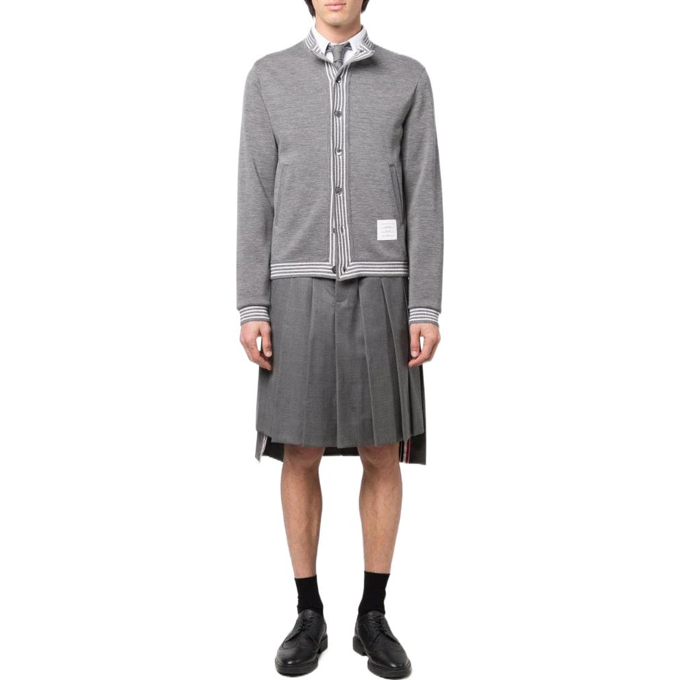 THOM BROWNE FW22 Stripe Trim Single-Breasted Long Sleeve Sweater Men Grey MJT354A-J0020-035 圖 3