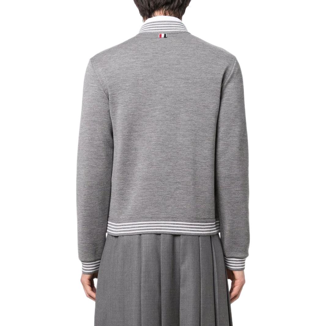 THOM BROWNE FW22 Stripe Trim Single-Breasted Long Sleeve Sweater Men Grey MJT354A-J0020-035 圖 4